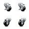 Service Caster 3.5 Inch Soft Rubber Wheel Swivel Bolt Hole Caster Set with 2 Brake SCC SCC-BH20S3514-SRS-2-TLB-2 - alternate 1